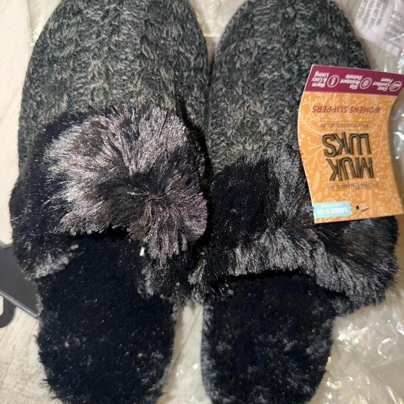 The Original MUK LUKS Cozy Slip On Women's Slippers Size large 9-10 Black new - Picture 3 of 7